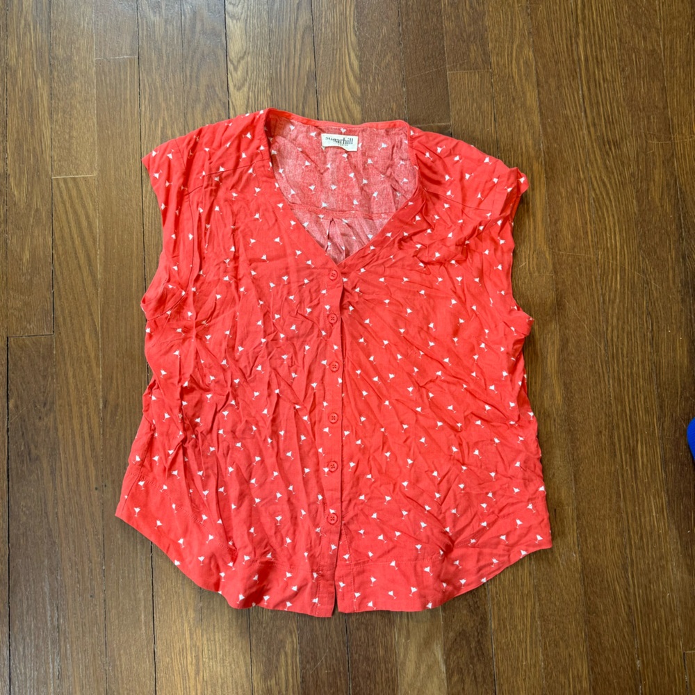 Sugarhill Brighton Button Down Martini Sleeveless Top